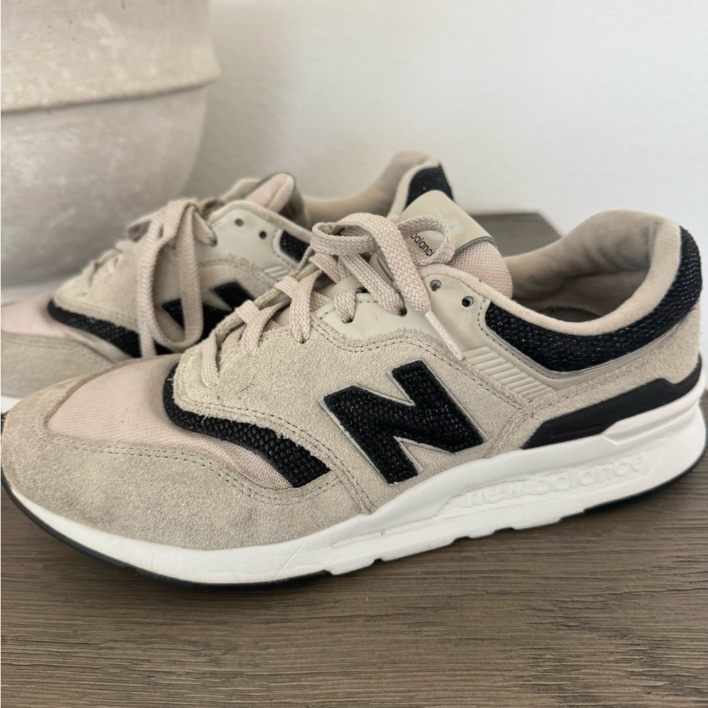New Balance Beige and Black Athletic Shoes
